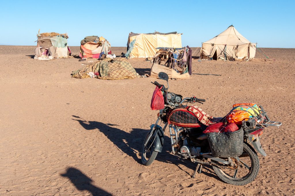 Nomads in Sahara in Morocco